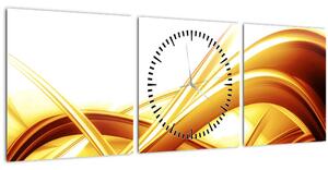 Tablou - Abstrac galben (cu ceas) (90x30 cm)