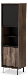 Biblioteca SWING W-1, nuc/negru, PAL laminat/metal, 53x40x179 cm