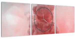 Tablou - Fum roșu (cu ceas) (90x30 cm)