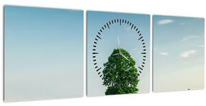 Tablu - Copac în luncă (cu ceas) (90x30 cm)