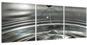 Tablou - Picături de apă (cu ceas) (90x30 cm)
