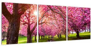 Tablou - Cireși înfloriți, Hurd Park, Dover, New Jersey (cu ceas) (90x30 cm)