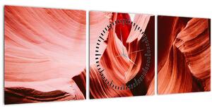 Tablou - Roci roșii (cu ceas) (90x30 cm)
