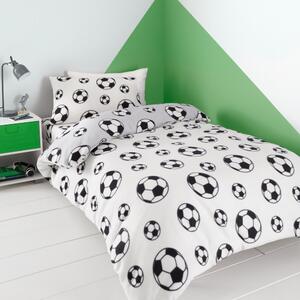 Lenjerie de pat pentru copii din flanelă pentru pat de o persoană 135x200 cm Football – Catherine Lansfield