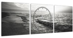 Tablou - La malul mării (cu ceas) (90x30 cm)