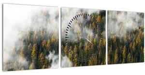 Tablou - Pădure în nori (cu ceas) (90x30 cm)