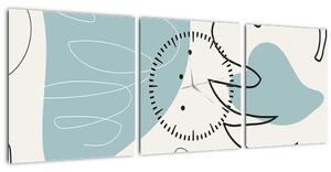 Tablou - Ilustrație de frunze (cu ceas) (90x30 cm)