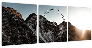 Tablou - Lanț de munți stâncos (cu ceas) (90x30 cm)