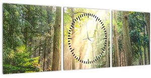 Tablou - Poteci în pădure (cu ceas) (90x30 cm)