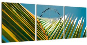 Tablou - Frunze de palmier (cu ceas) (90x30 cm)