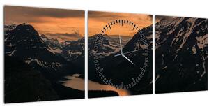 Tablou - Lac între munți (cu ceas) (90x30 cm)