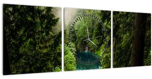 Tablou - Fereastra între copaci (cu ceas) (90x30 cm)