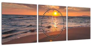Tablou - Inima în nisip (cu ceas) (90x30 cm)