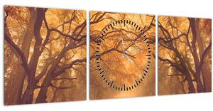 Tablou - Peisaj de toamnă cu drum (cu ceas) (90x30 cm)