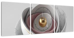 Tablou - Perlă de aur (cu ceas) (90x30 cm)