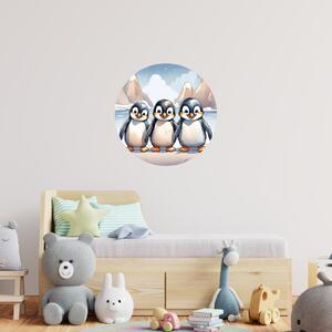 PIPPER. Autocolant circular de perete „Pinguinii” 100cm
