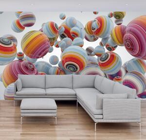 Fototapet - Abstract, sfere curcubeu (296x200 cm)