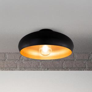B.K. Licht Plafonieră Zoe, negru-auriu, metal, E27, reglabil, Negru, Camera de zi / sufragerie, Metal, Modern