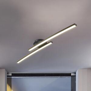 B.K. Licht Plafonieră LED Snore, 2 becuri, negru, metal, 3.000 K, Negru, Camera de zi / sufragerie, Metal, Modern