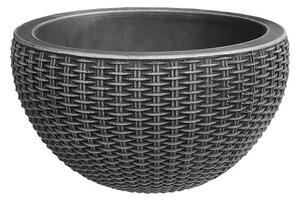 Ghiveci PE modern, rotund, imitatie bambus, model BAMBUS H