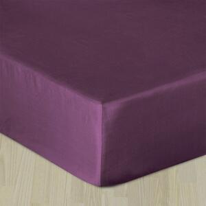 Cearșaf elastic satinat, violet mov 90x200 cm