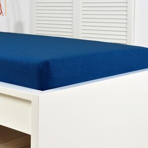 Cearșaf elastic de pat froté, albastru albastru