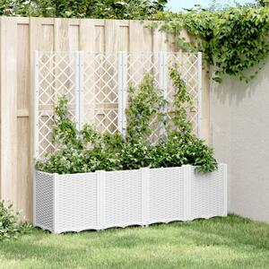Jardinieră de grădină cu spalier, alb, 160x40x140 cm PP