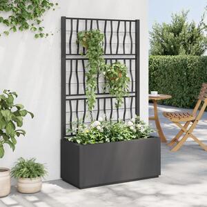 Jardinieră de grădină cu spalier, gri închis, 80x36x140 cm, PP