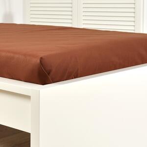 Cearșaf de pat cu elastic din jersey, maro 90x200 cm