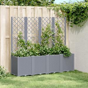 Jardinieră de grădină cu spalier, gri, 160x40x140 cm, PP