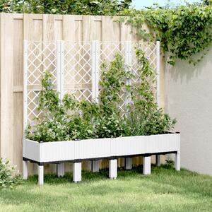 Jardinieră de grădină cu spalier, alb, 160x40x142 cm, PP