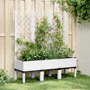 Jardinieră de grădină cu spalier, alb, 120x40x142 cm PP