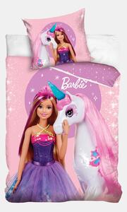 Lenjerie de pat pentru copii Barbie roz 140x200 cm