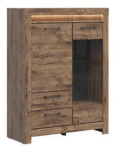 Raft Fiomoro 104, Ribbeck stejar, Sticlă, PAL laminat, 150x114x45cm, 80 kg