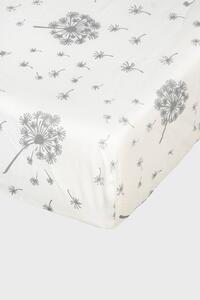 Cearşaf elastic din bumbac pentru pătuţ de copii Dandelion alb 60x120 cm