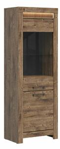 Raft Fiomoro 103, Ribbeck stejar, Sticlă, PAL laminat, 200x71x45cm, 60 kg