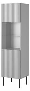 Raft Evartivu 101, Gri, PAL laminat, Sticlă, MDF, 180x50x42cm, 41 kg