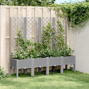 Jardinieră de grădină cu spalier gri deschis 160x40x142 cm PP