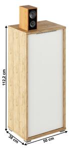 Dulap Rumia 10 (stejar artizanal + alb). 1064680