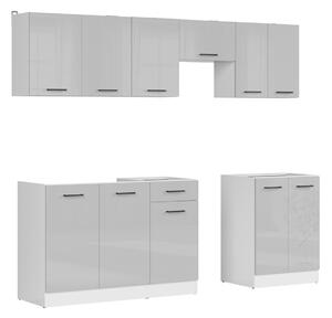 Set de bucătărie modular Line Grey 119, 230x47cm, 102.4 kg