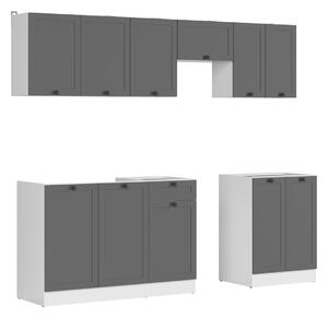 Set de bucătărie modular Classic Grey 119, 230x47cm, 102.4 kg