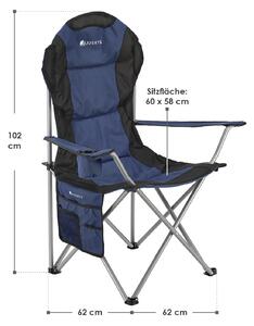 Scaun de camping Lido cu suport sticle si geanta de transport - albastru inchis