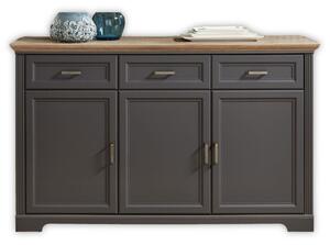 Comoda JASMIN, gri grafit/stejar artisan, PAL, 166x48x102 cm