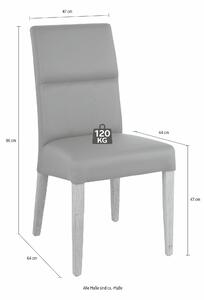 Set 6 scaune Freda taupe piele ecologica 47/64/96 cm