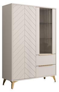 Raft Comfivo Citrus II, Bej, PAL laminat, Sticlă călită, MDF, 150x104x40cm, 64 kg