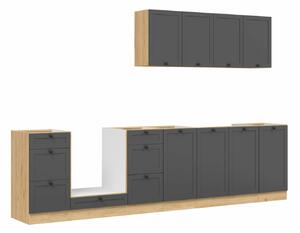 Set de bucătărie modular Classic Grey Oak 119, 300x47cm