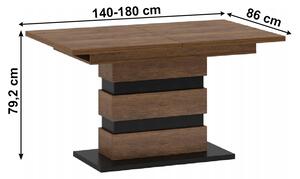 Masă de sufragerie Diram S (stejar bolzano + negru) (pentru 6 până la 8 persoane). 1034110