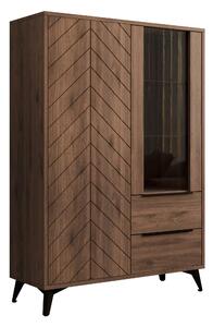 Raft Comfivo Citrus V, Nuc, MDF, PAL laminat, Sticlă călită, 150x104x40cm, 64 kg