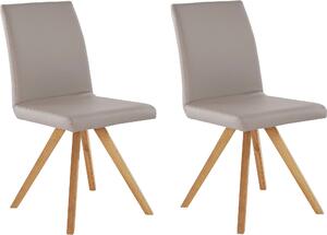 Set 2 scaune Rio taupe piele ecologica 46/63/91 cm