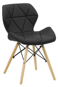 Scaun dining Uma, negru, piele ecologica